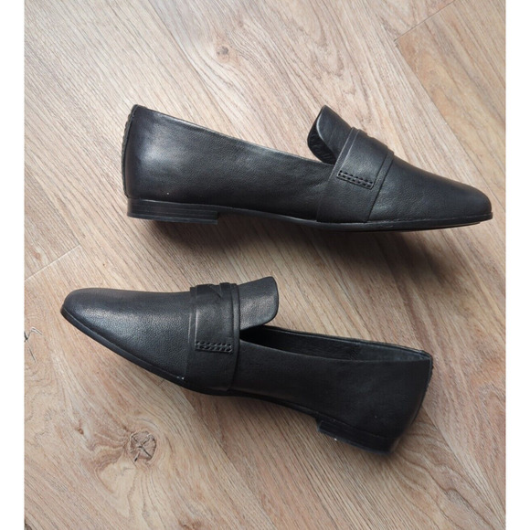 Frye Terri Buffalo Black Leather Penny Loafer Flats Womens 9 - Picture 7 of 16